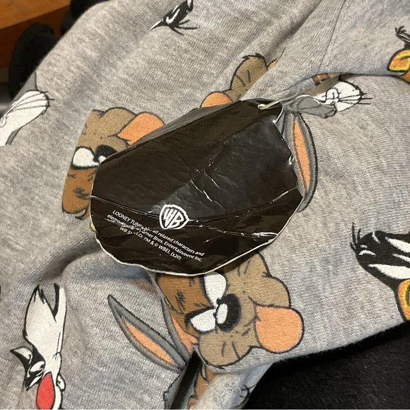 Warner Bros. Looney Toons Gray Cropped Sweatshirt - Picture 5 of 6